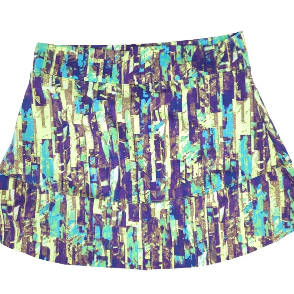 NTS Skort Medium Running Tennis Skirt Green Purple Blue Athletic Workout Skirt
